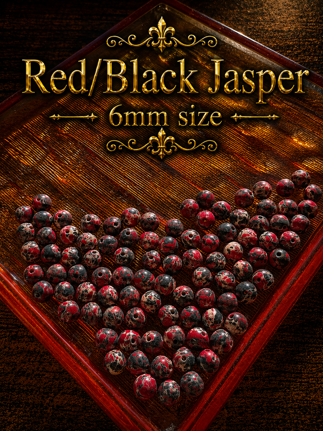 Red & Black Jasper Bracelet – 7.5