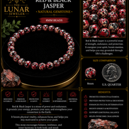 Red & Black Jasper Bracelet – 7.5