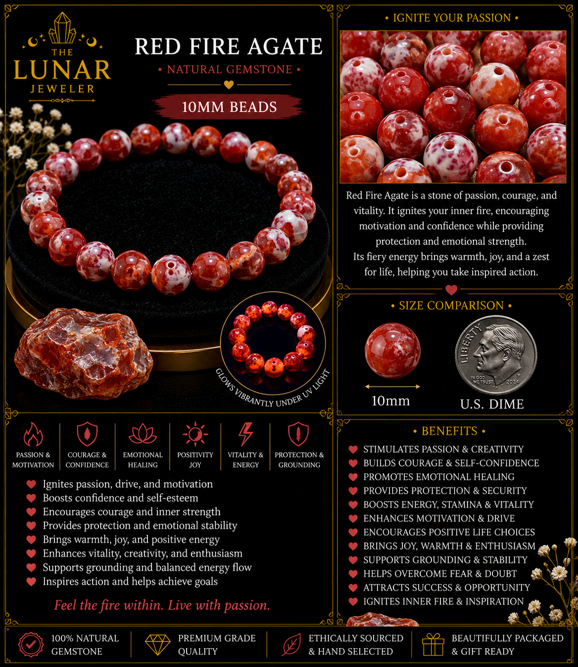 Red Fire Agate Bracelet – 7.5
