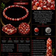 Red Fire Agate Bracelet – 7.5