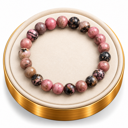 Rhodonite Bracelet – 7.5" Elastic Bracelet