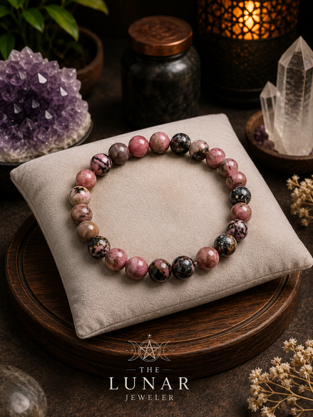 Rhodonite Bracelet – 7.5" Elastic Bracelet