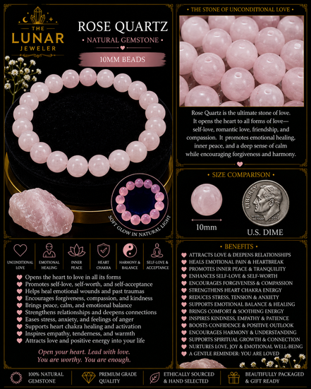 Rose Quartz Bracelet – 7.5" Elastic Bracelet