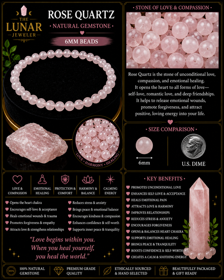 Rose Quartz Bracelet – 7.5" Elastic Bracelet