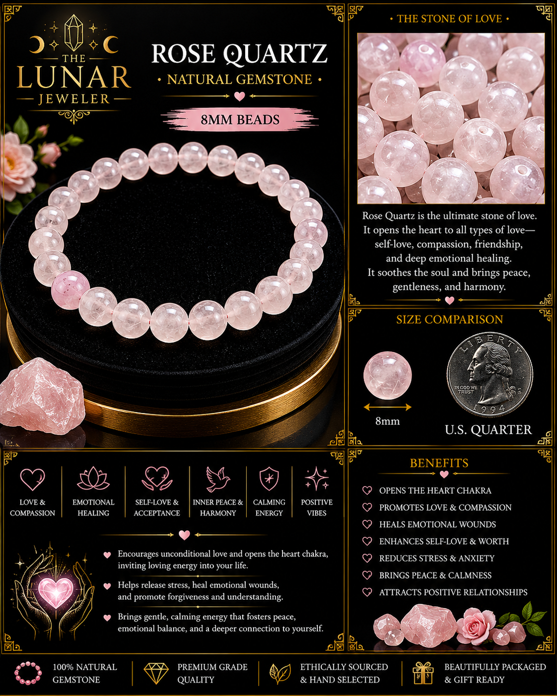 Rose Quartz Bracelet – 7.5