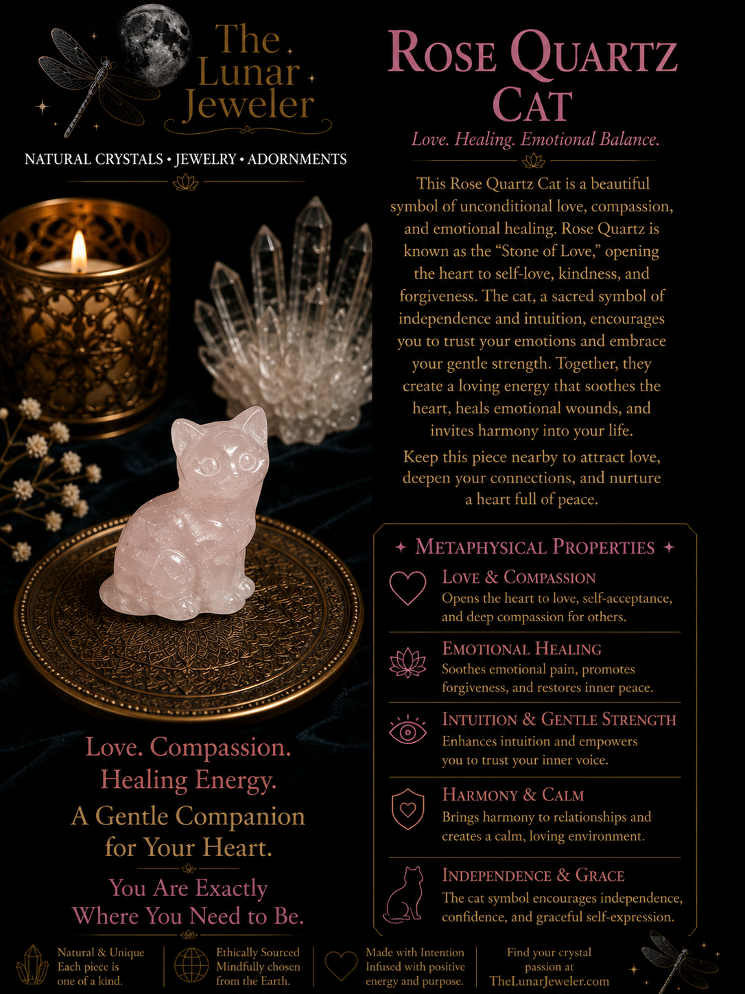 Hand-Carved Crystal Cats – Natural Gemstone Cat Carvings