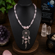 Rose Quartz Dreamcatcher Necklace – 22