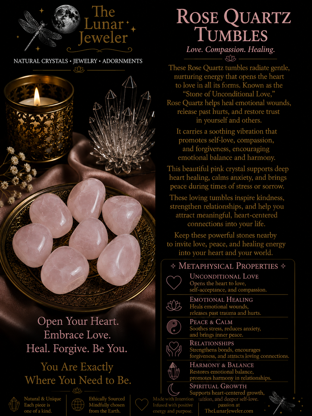 Natural Tumbled Crystals & Stones – Genuine Polished Gemstones