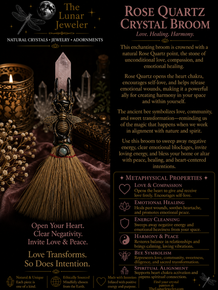 Crystal Broom – Hand-Carved Natural Gemstone Broom