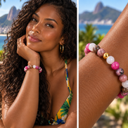 Rose Quartz, Rhodonite & Rhodochrosite Bracelet – 7.5