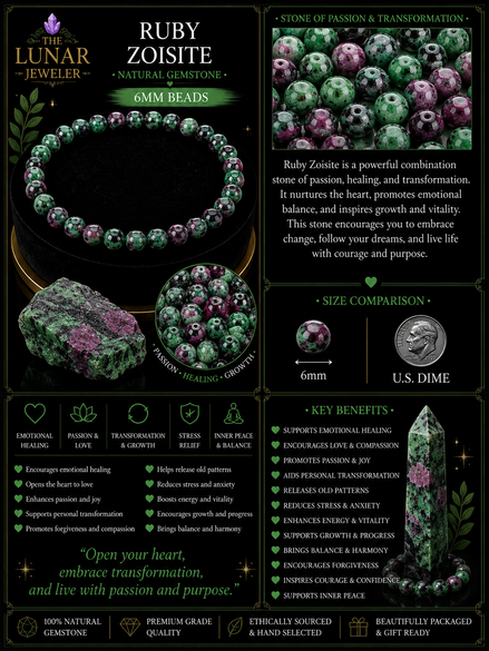 Ruby Zoisite Bracelet – 7.5" Elastic Bracelet