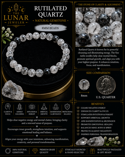 Rutilated Quartz Bracelet – 7.5" Elastic Bracelet
