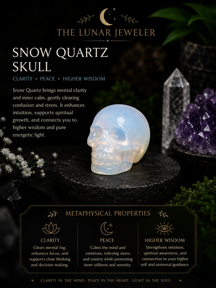 Crystal Skull Carving – Hand-Carved Natural Gemstone Skull