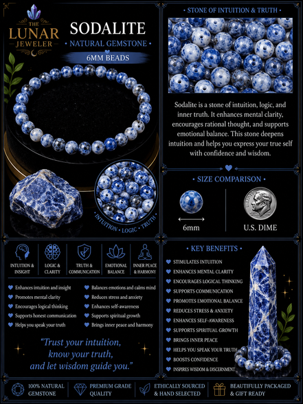 Sodalite Bracelet – 7.5" Elastic Bracelet