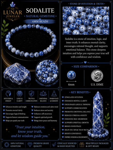 Sodalite Bracelet – 7.5" Elastic Bracelet