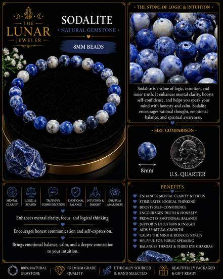 Sodalite Bracelet – 7.5" Elastic Bracelet