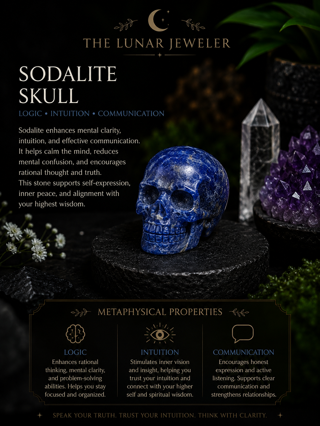 Crystal Skull Carving – Hand-Carved Natural Gemstone Skull