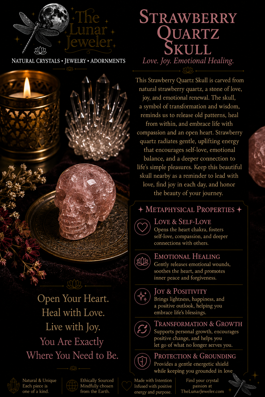 Crystal Skull Carving – Hand-Carved Natural Gemstone Skull