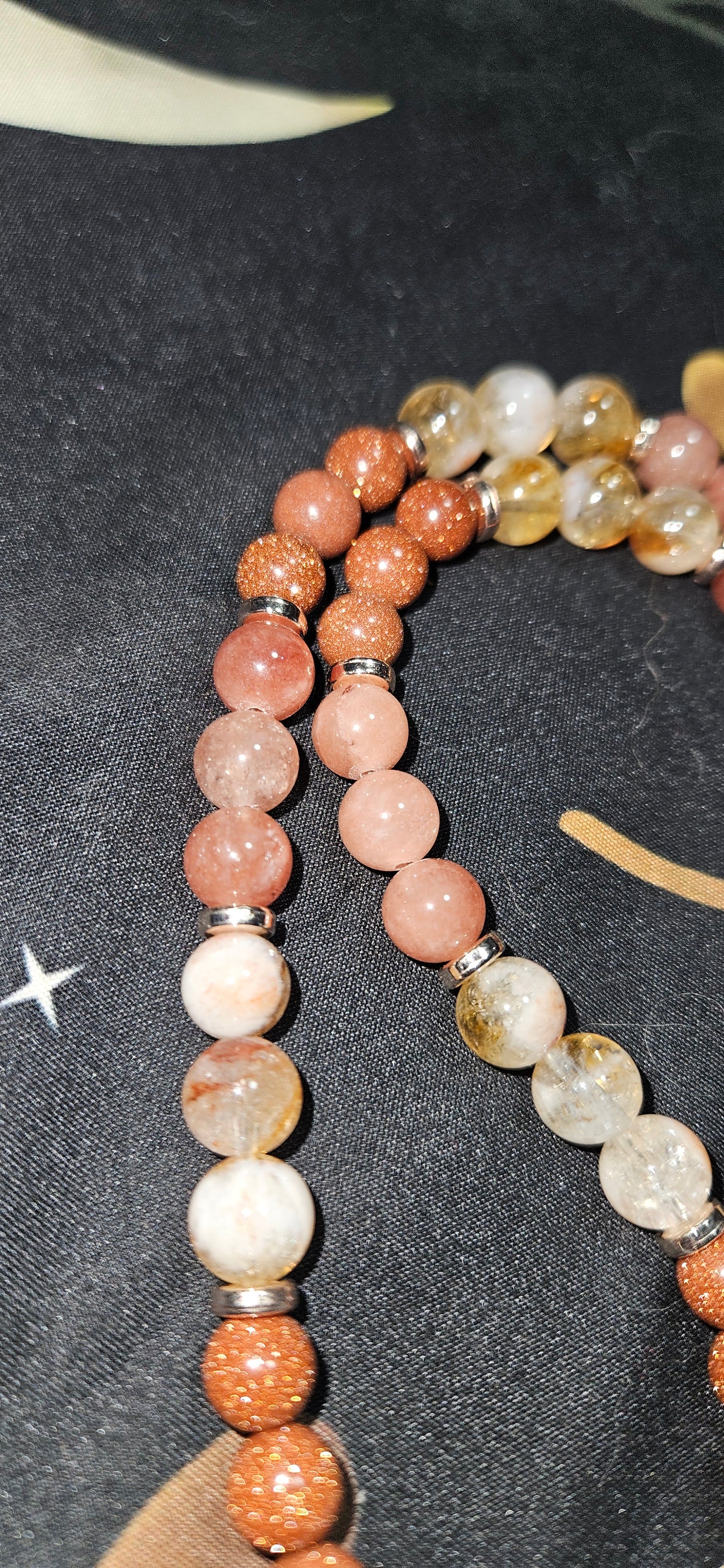 Sunstone, Golden Sandstone, Citrine necklace with Opalite