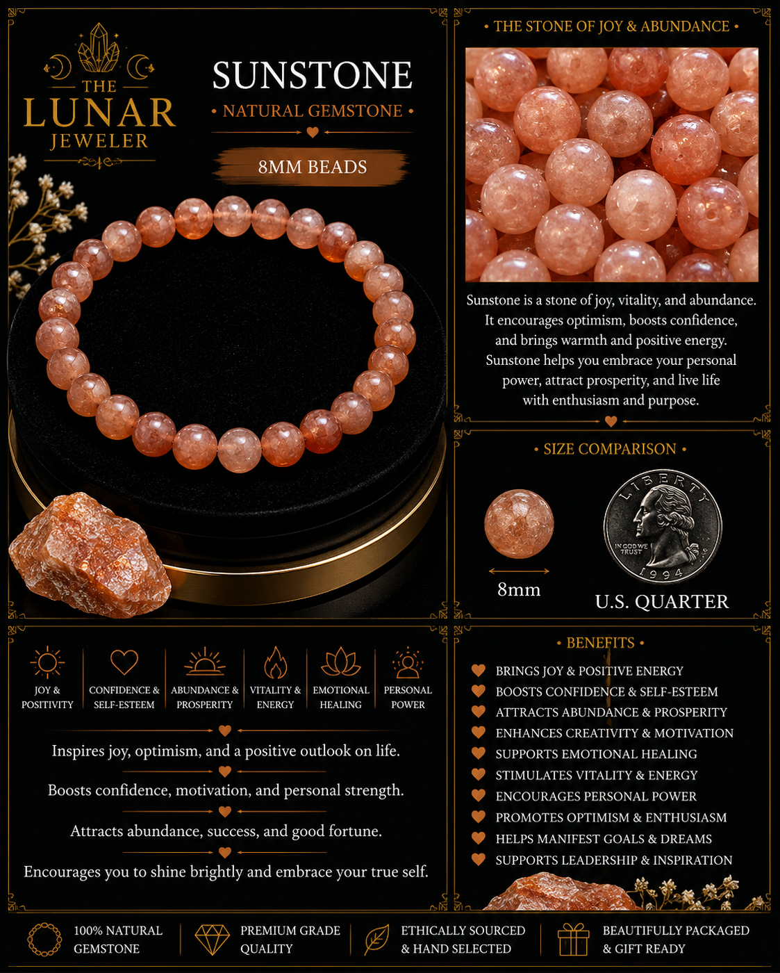 Sunstone Bracelet – 7.5