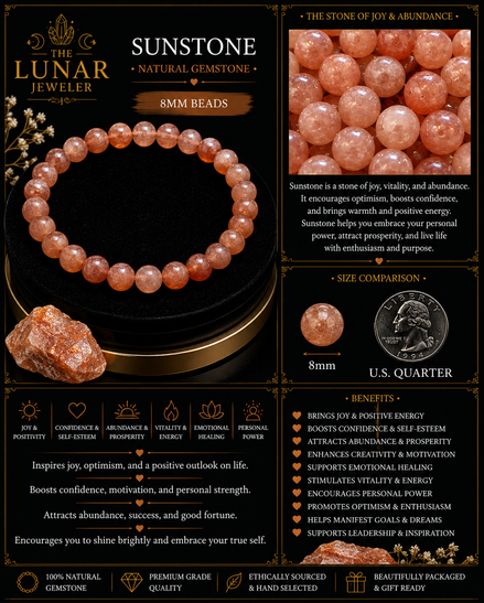 Sunstone Bracelet – 7.5" Elastic Bracelet