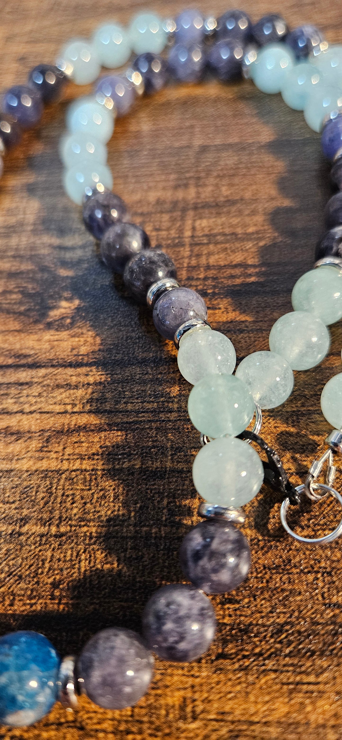 Tanzanite, Iolite A, Angelite necklace