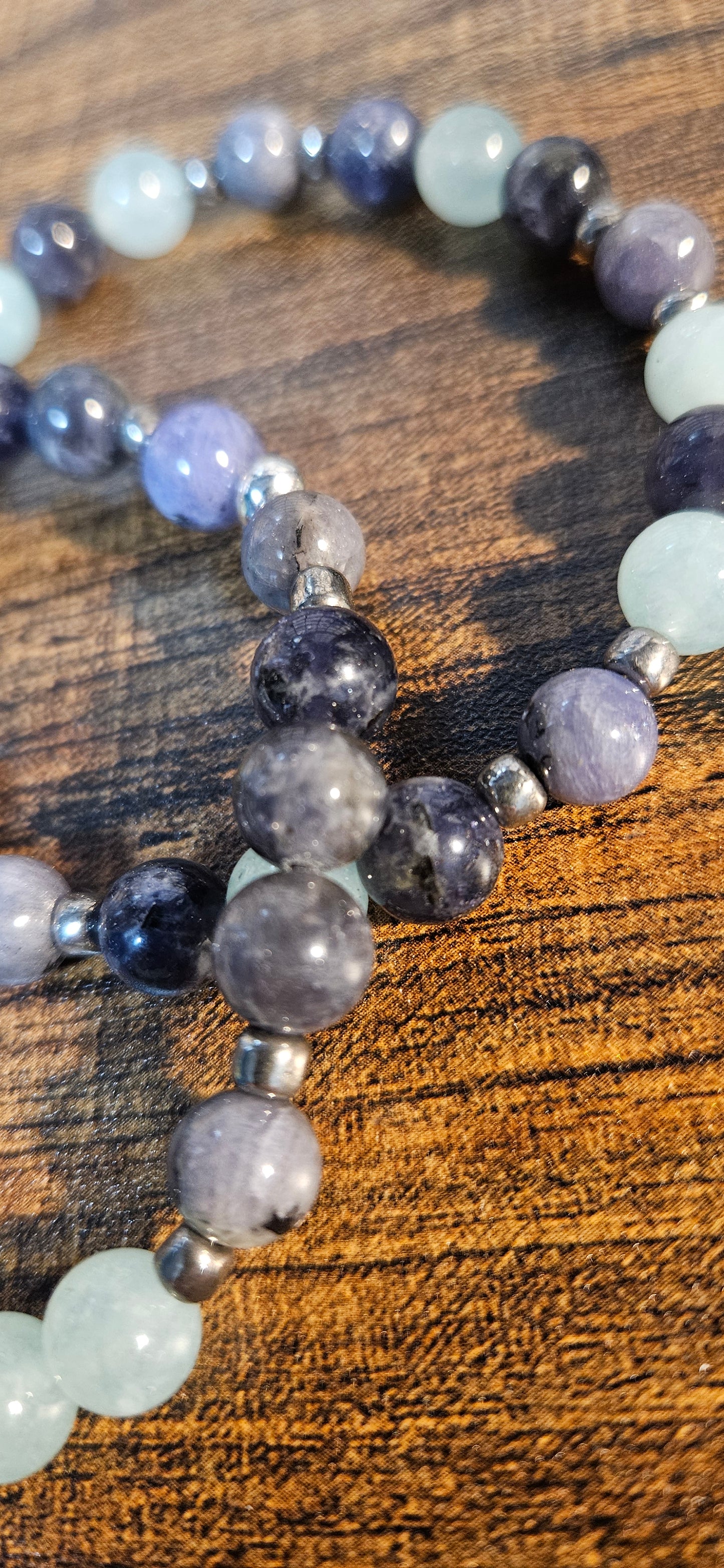 Tanzanite, Iolite A, Angelite necklace