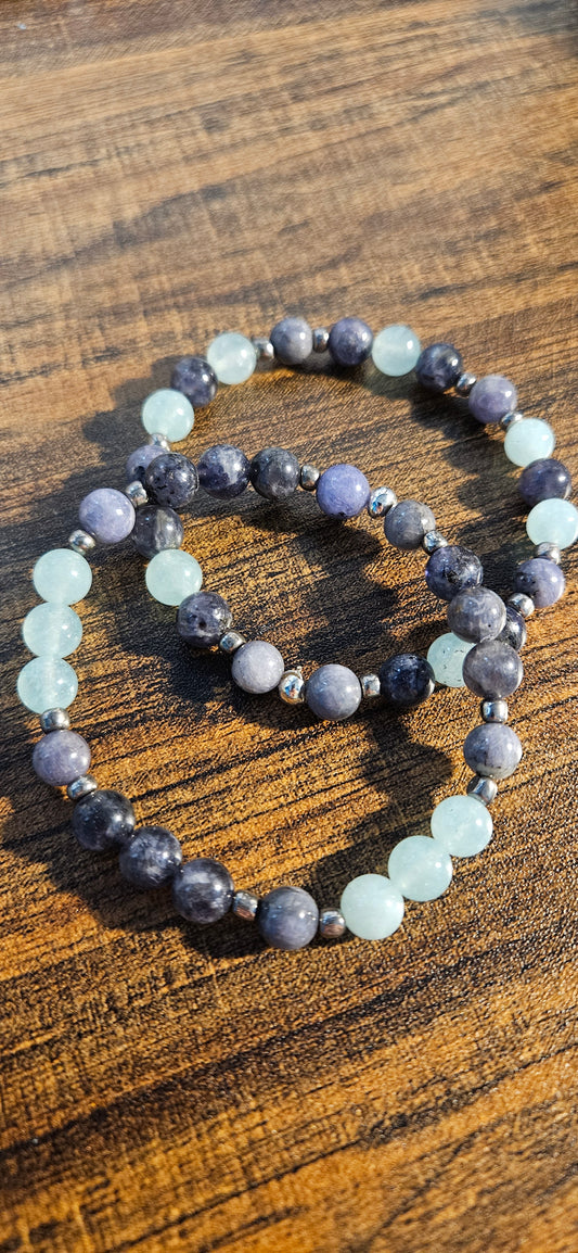 Tanzanite, Iolite, Angelite Bracelet