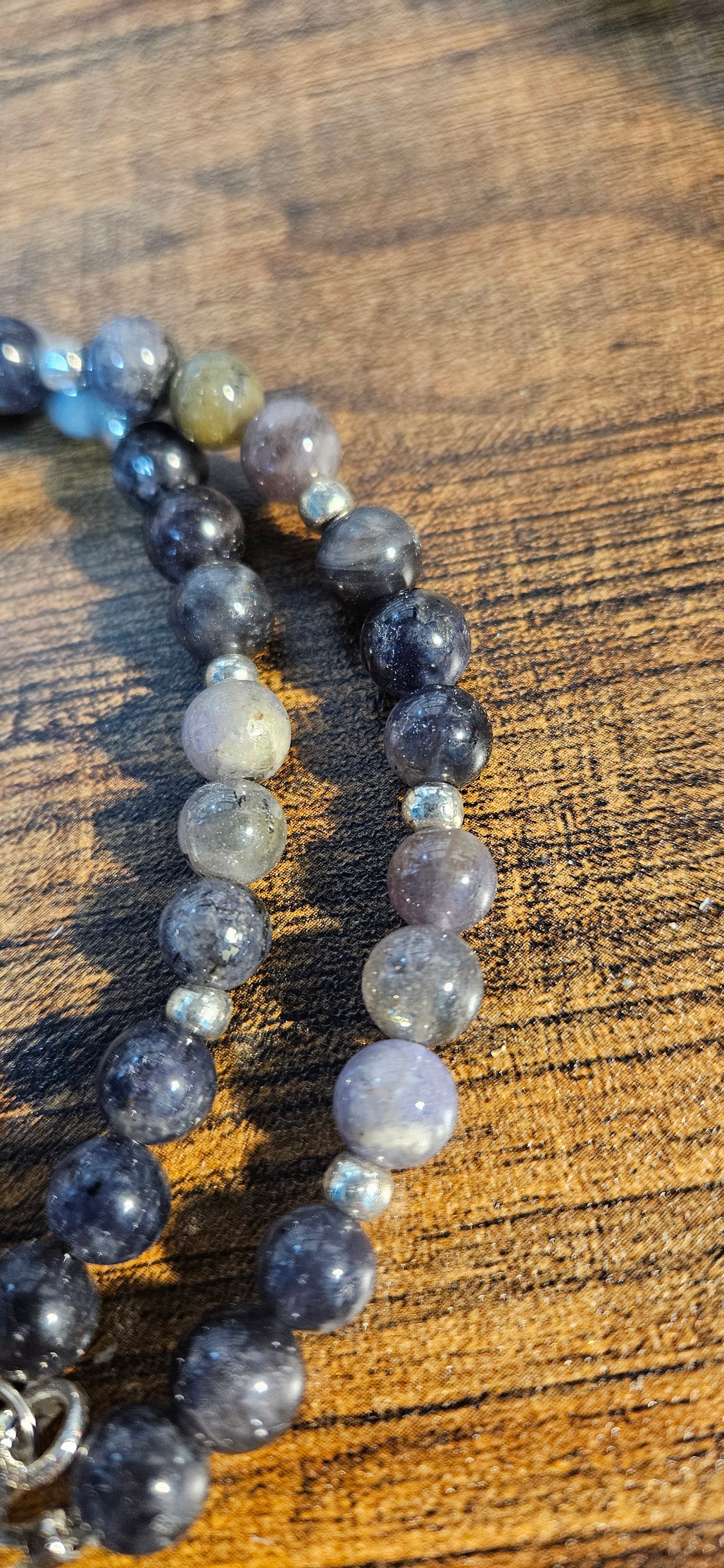 Tanzanite, Iolite, Moonstone and Black Tourmaline Necklace