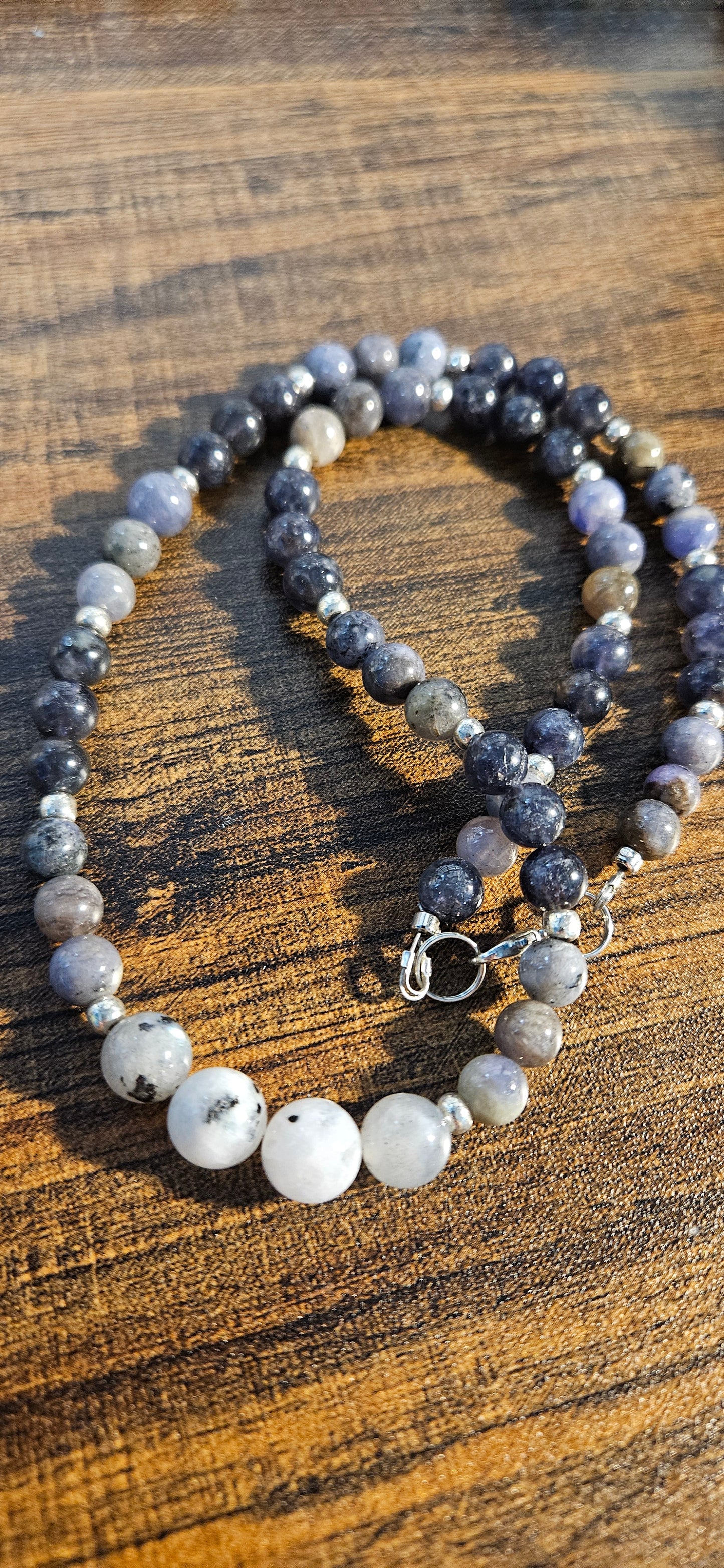 Tanzanite, Iolite and Moonstone Necklace