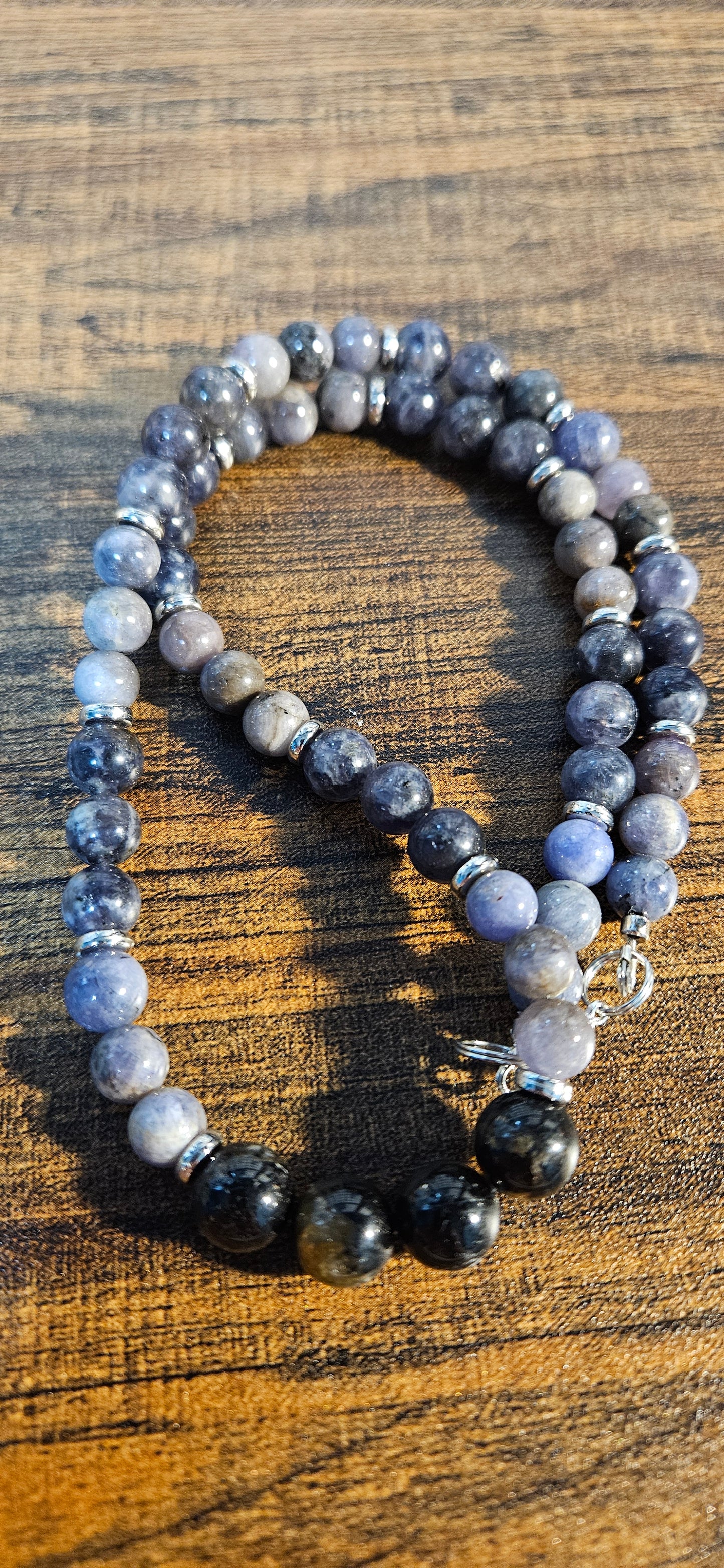 Tanzanite, Iolite and Black Tourmaline Necklace