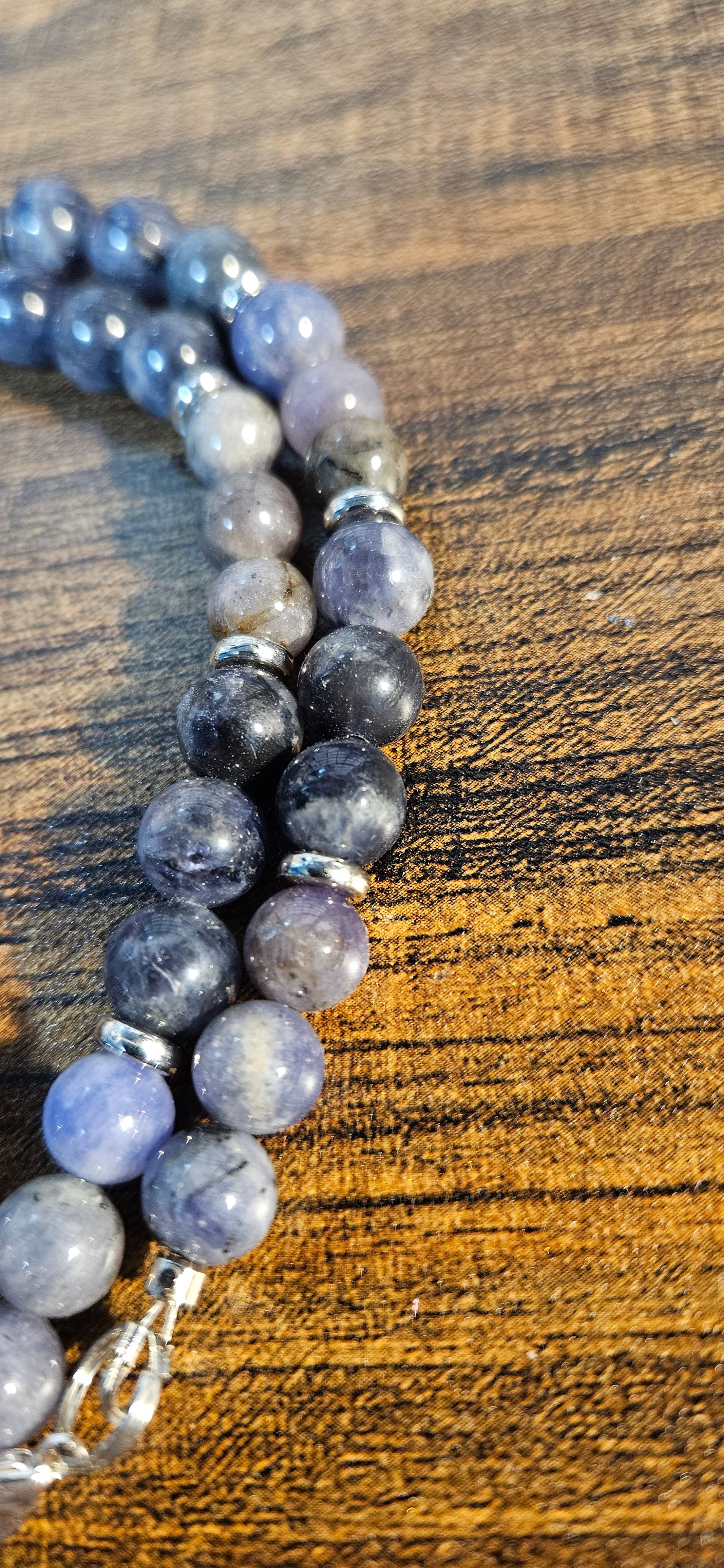 Tanzanite, Iolite and Black Tourmaline Necklace