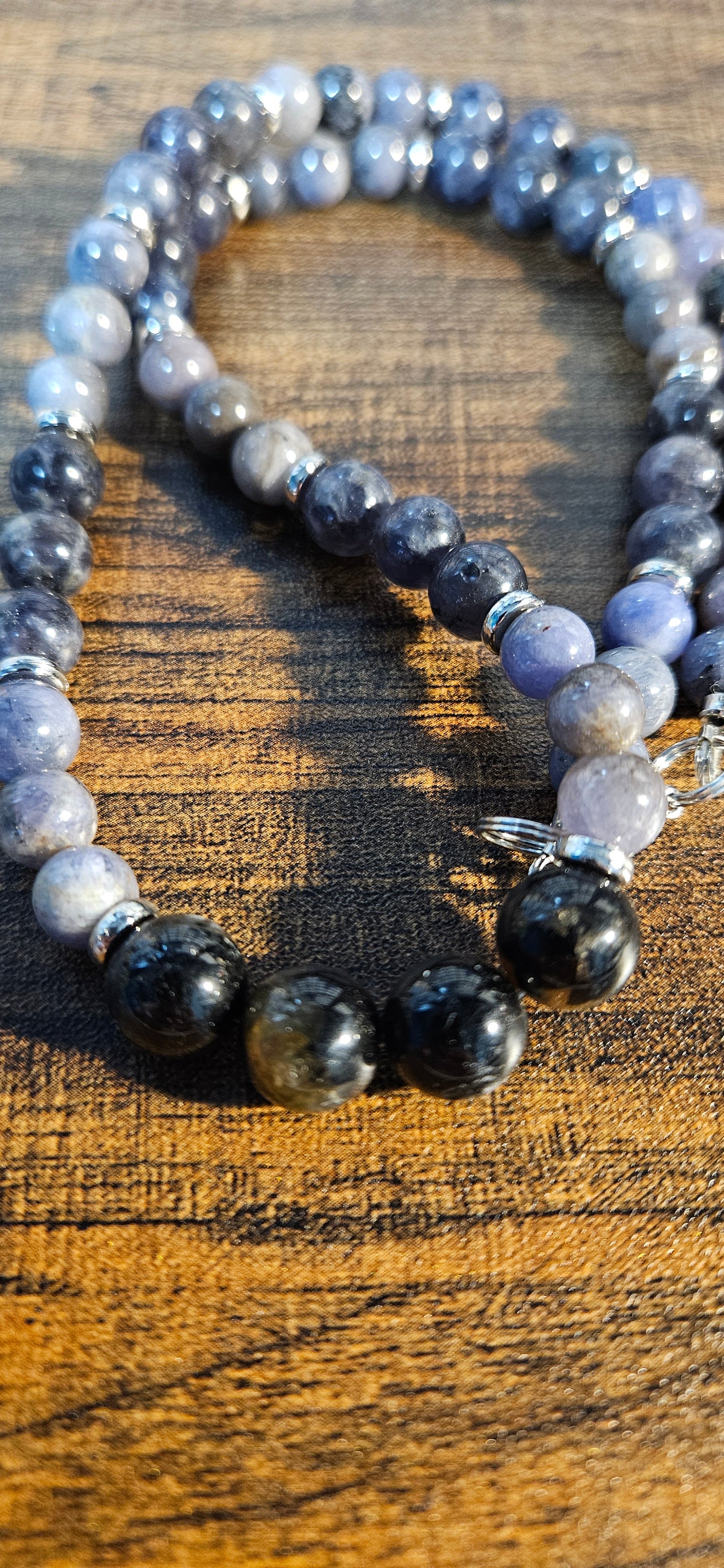 Tanzanite, Iolite and Black Tourmaline Necklace