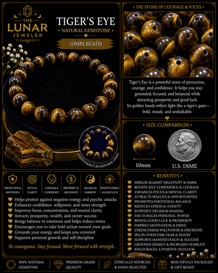 Tiger's Eye Bracelet – 7.5" Elastic Bracelet