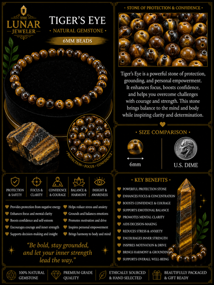 Tiger's Eye Bracelet – 7.5" Elastic Bracelet