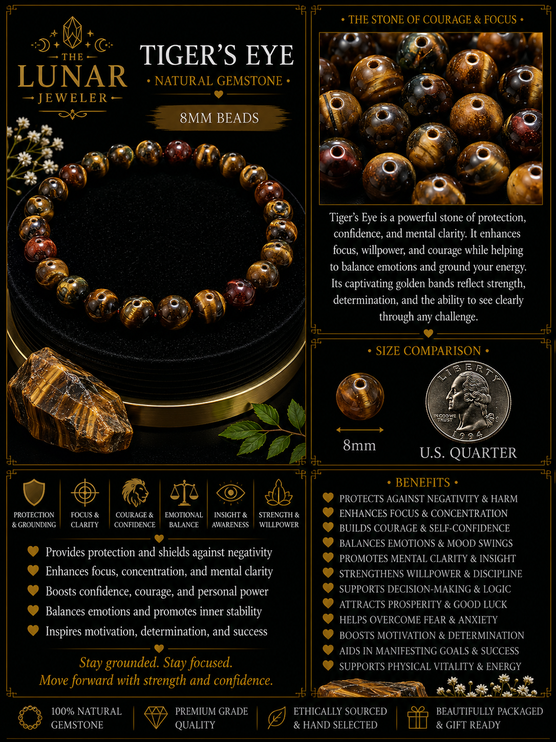 Tiger's Eye Bracelet – 7.5
