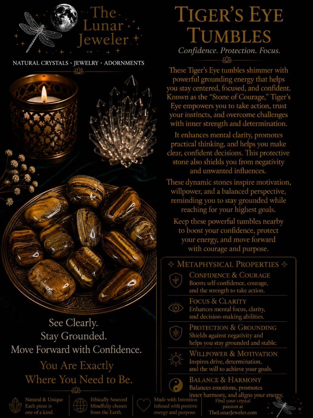 Natural Tumbled Crystals & Stones – Genuine Polished Gemstones