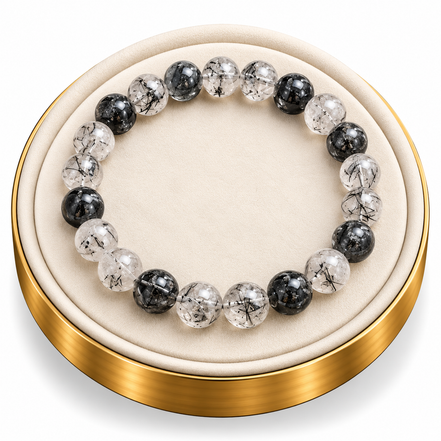 Tourmalinated Quartz Bracelet – 7.5" Elastic Bracelet