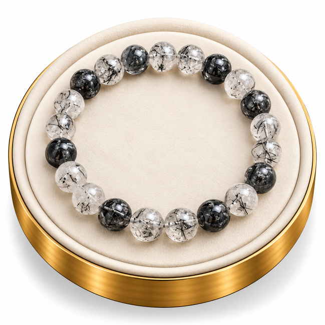 Tourmalinated Quartz Bracelet – 7.5" Elastic Bracelet