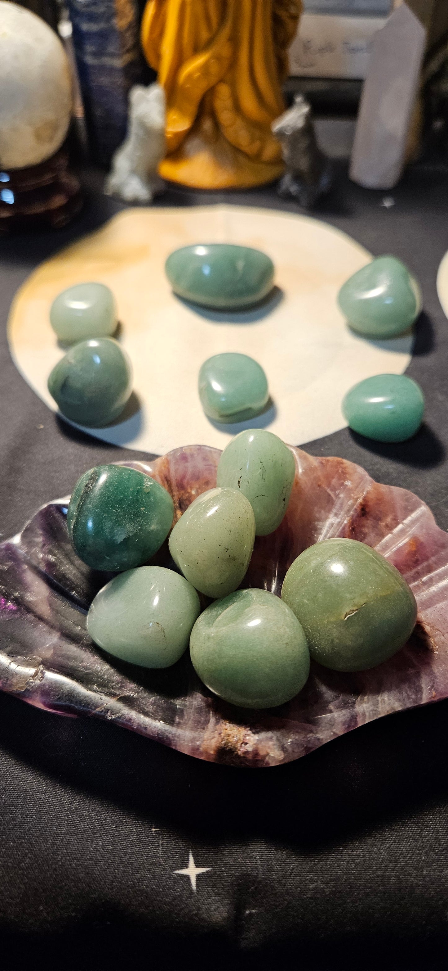 Braided Necklace with pouch for medium-sized tumbled stones