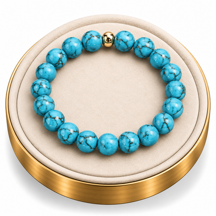 Turquoise Howlite Bracelet – 7.5" Elastic Bracelet