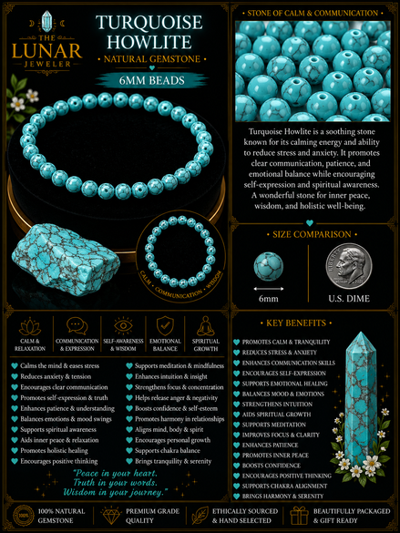 Turquoise Howlite Bracelet – 7.5" Elastic Bracelet
