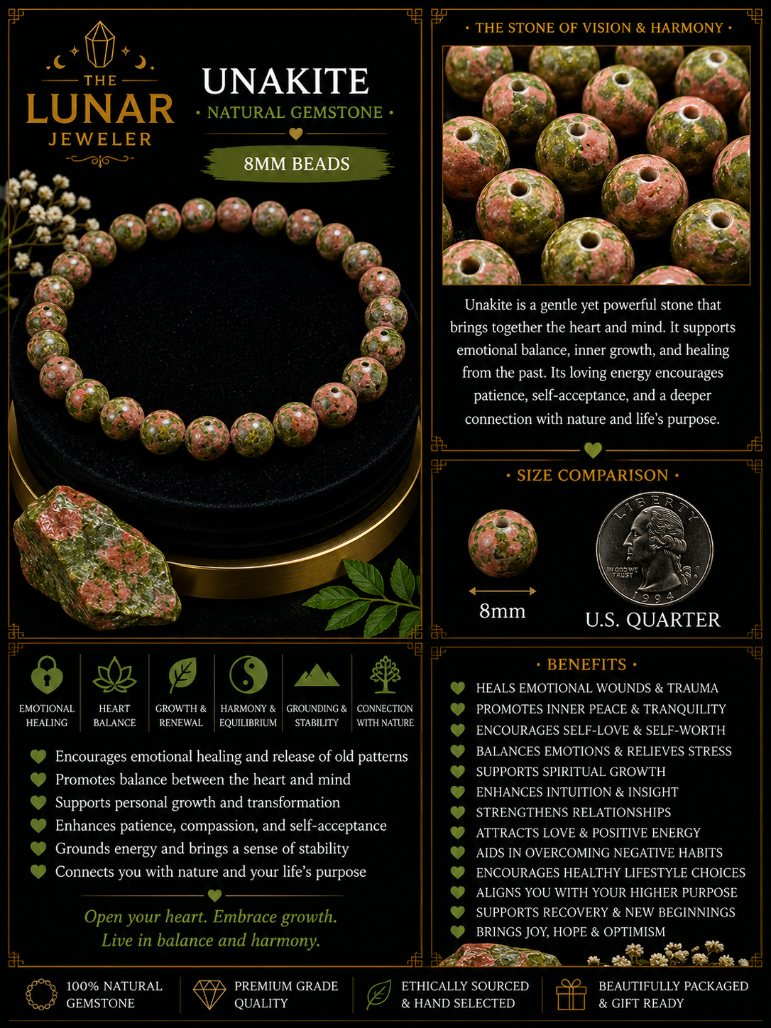 Unakite Bracelet – 7.5