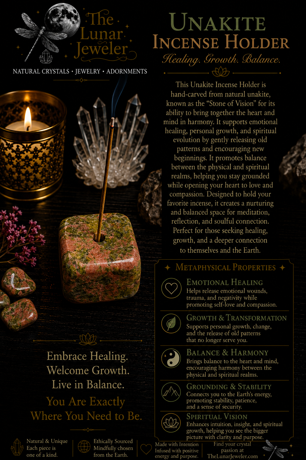 Crystal Incense Holders – Natural Gemstone Incense Burners