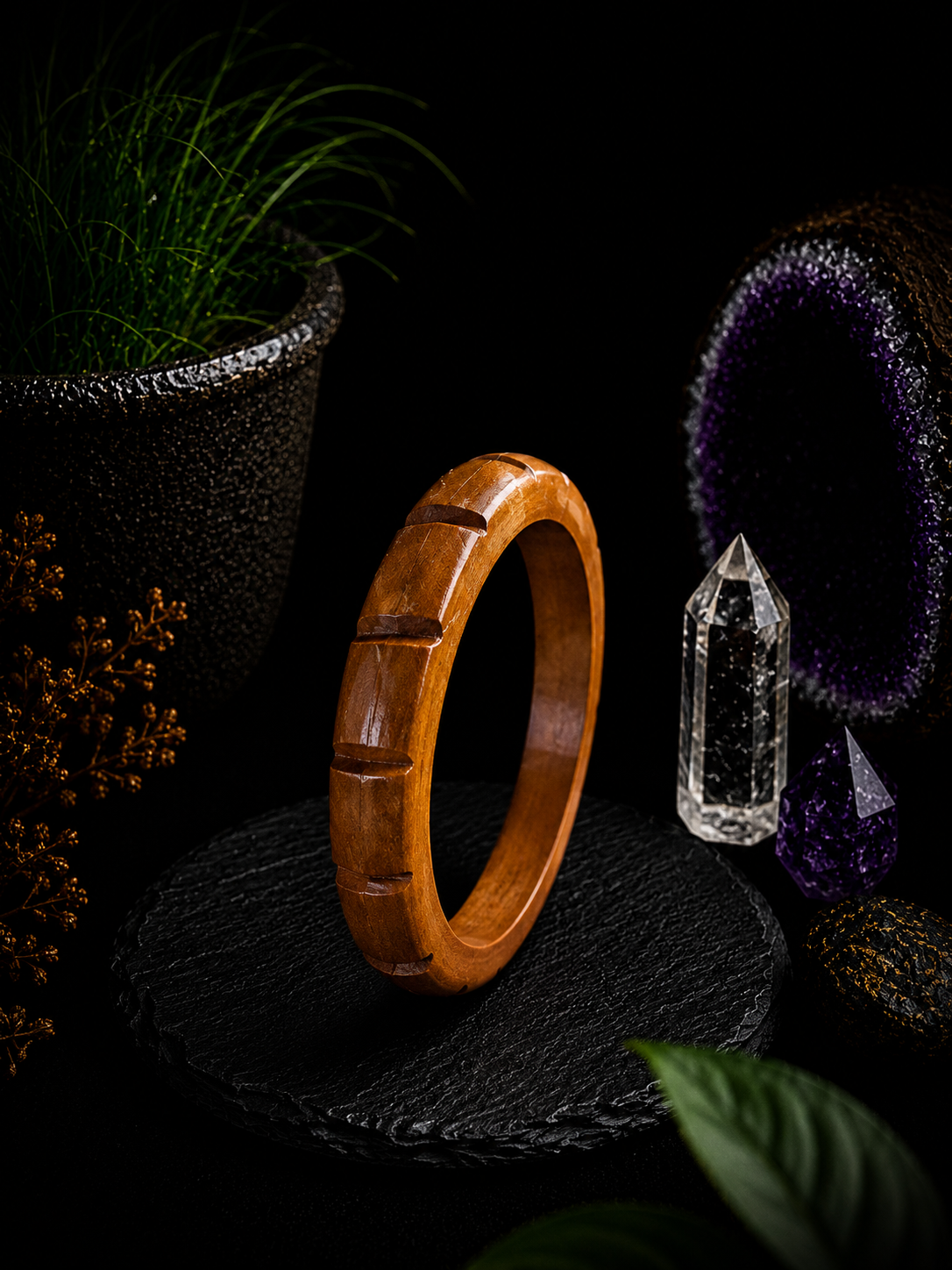Hand-Carved Wooden Bangles – Artisan Crafted Natural Wood Bracelets
