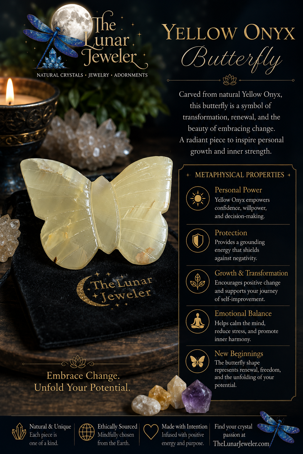 Hand-Carved Crystal Butterflies – Natural Gemstone Butterfly Carvings