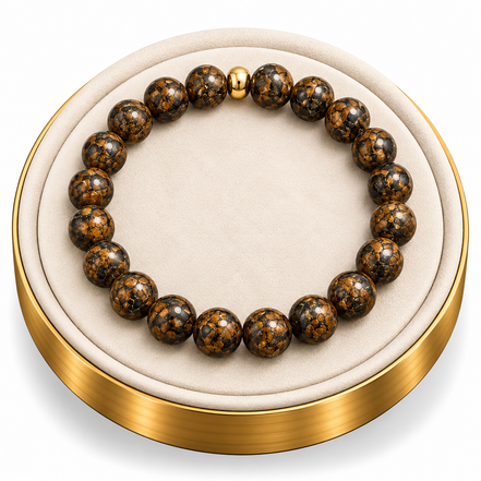 Tibetan Dzi-style Agate Bracelet – 7.5" Elastic Bracelet