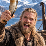 Hand-Carved Viking Drinking Horn – Natural Water Buffalo Horn