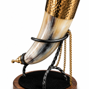 Hand-Carved Viking Drinking Horn – Natural Water Buffalo Horn