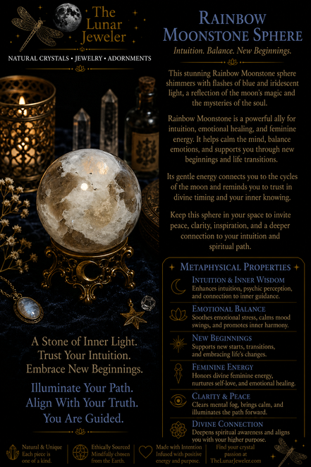 Rainbow Moonstone Sphere – Genuine Natural Crystal Sphere